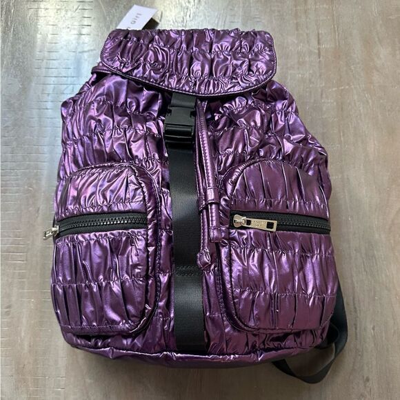 Madden Girl purple parachute, ruched backpack. - Picture 5 of 9